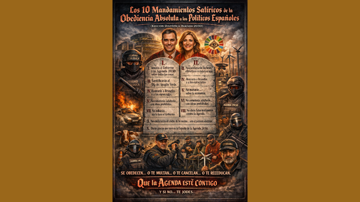 Los 10 Mandamientos satíricos de la obediencia absoluta a los políticos españoles