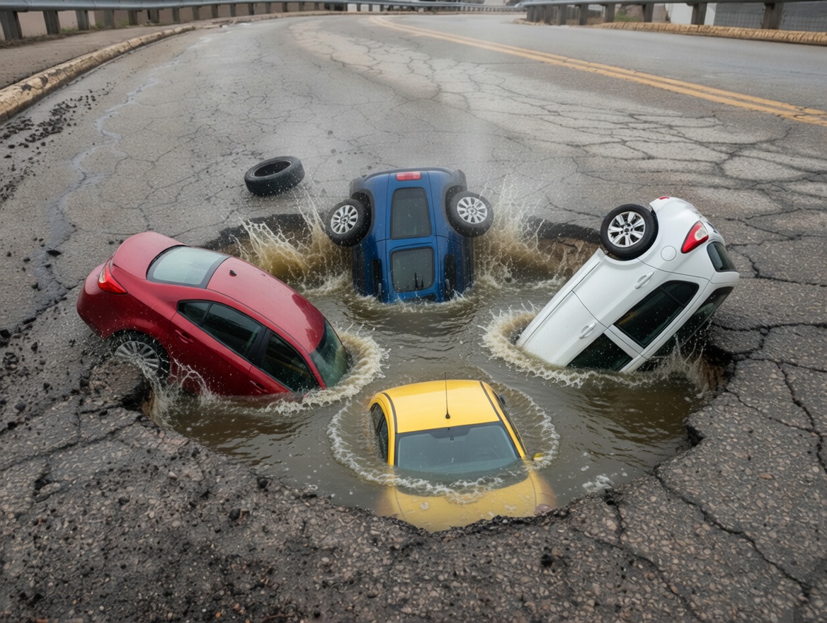 Tenemos nueva excusa para que las carreteras tengan cráteres más profundos que los de la Luna