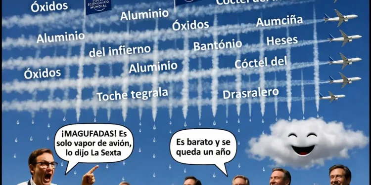 ¡Alerta, nubes sospechosas! El WEF se quita la careta y admite a cámara que sí, están echando potingues al cielo… y los telecreyentes siguen con el “es solo vapor de agua, no seas magufo”