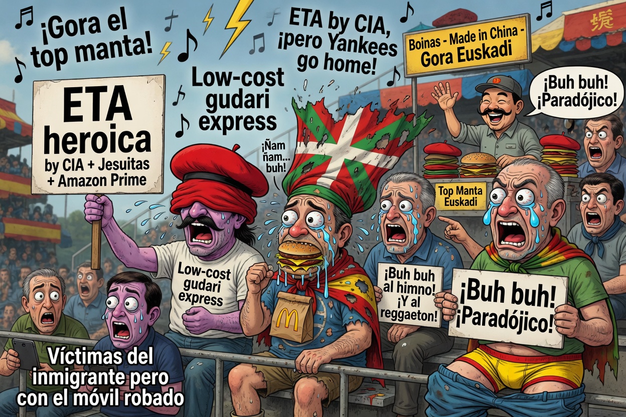 ¡Los gudaris de mercadillo: Héroes del abucheo, víctimas del “inmigrante malo” y fans de la CIA sin saberlo!