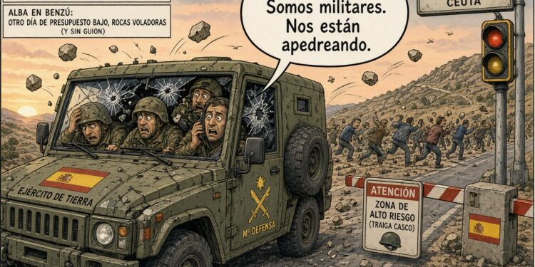 Un grupo de unos 40 invasores ataca a un vehículo militar en Ceuta y ¡los militares llamaron al 112!
